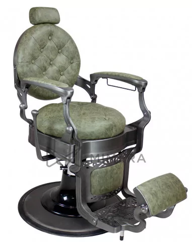 Retro barber chair MONET - suede green