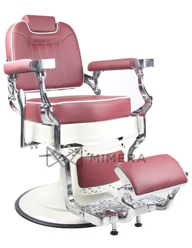 Retro barber chair TRENNO - matt red