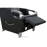 Myjnia fryzjerska ATLAS - umyvalka biała, matowy czarny