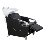 Myjnia fryzjerska ATLAS - umyvalka biała, matowy czarny