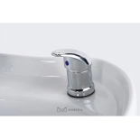 Myjnia fryzjerska ATLAS - umyvalka biała, matowy czarny