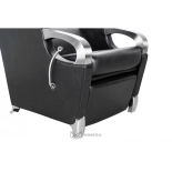 Myjnia fryzjerska ATLAS - umyvalka biała, matowy czarny