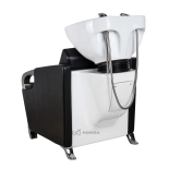 Myjnia fryzjerska ATLAS - umyvalka biała, matowy czarny