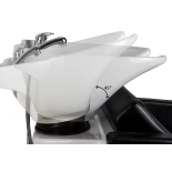 Myjnia fryzjerska ATLAS - umyvalka biała, matowy czarny