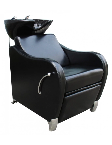 Shampoo chair GLAMI - black basin, shiny black