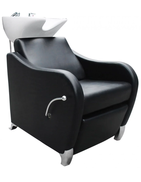 Shampoo chair GLAMI - white basin, matt black