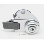 Swivel twin caster with brake