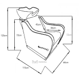 Shampoo chair NOBLE - white basin, matt black