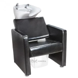 Shampoo chair LORA - white basin, matt black