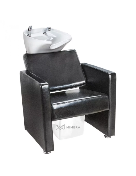 Shampoo chair LORA - white basin, matt black