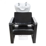 Shampoo chair LORA - white basin, matt black