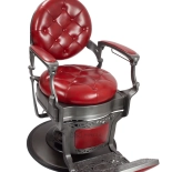 Retro barber chair MONET - shiny red