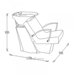 Shampoo chair SOUL - white basin, matt black