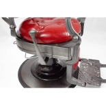 Retro barber chair MONET - shiny red