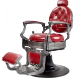 Retro barber chair MONET - shiny red