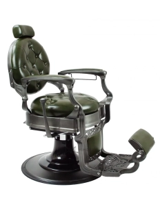 Retro barber chair MONET - shiny green