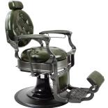 Retro barber chair MONET - shiny green