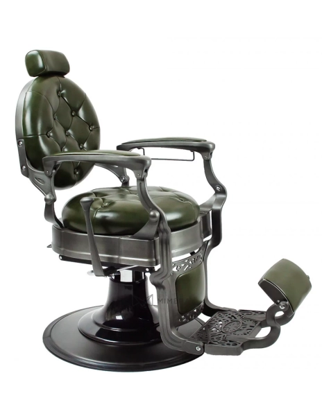 Retro barber chair MONET - shiny green