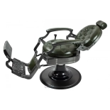 Retro barber chair MONET - shiny green
