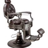 Retro barber kreslo MONET - lesklá hnedo-čierna