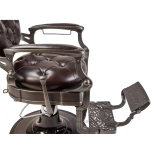 Retro barber kreslo MONET - lesklá hnedo-čierna