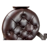 Retro barber kreslo MONET - lesklá hnedo-čierna