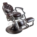 Retro barber kreslo MONET - lesklá hnedo-čierna