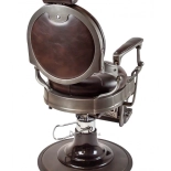 Retro barber kreslo MONET - lesklá hnedo-čierna