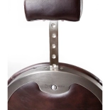 Retro barber kreslo MONET - lesklá hnedo-čierna