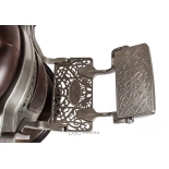 Retro barber kreslo MONET - lesklá hnedo-čierna