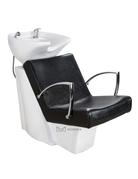 Shampoo chair SOUL - white basin, matt black