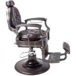 Retro barber kreslo MONET - lesklá hnedo-čierna