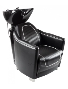 Kadeřnický mycí box GRECO - černé umyvadlo, matná černá