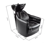 Friseur-Waschbecken GRECO - schwarzes Becken, matt schwarz