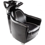 Kadernícky umývací box GRECO - čierne umývadlo, lesklá čierna