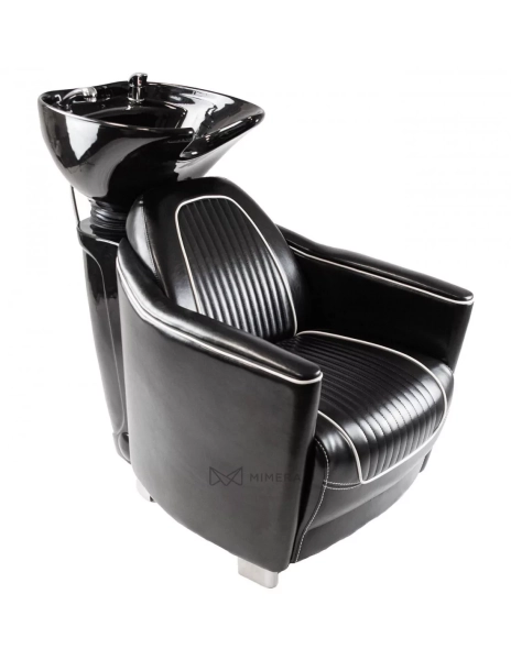 Kadernícky umývací box GRECO - čierne umývadlo, lesklá čierna