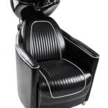 Kadernícky umývací box GRECO - čierne umývadlo, lesklá čierna