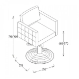 Fotel fryzjerski PERLA - matowy czarny