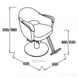 Kadeřnické křeslo LANA - matná černá