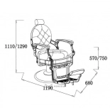 Retro barber chair MONET - suede black