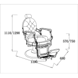 Retro barber chair MONET - suede green