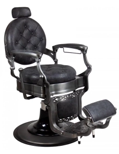 Retro barber chair MONET - suede black