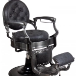 Retro barber chair MONET - suede black