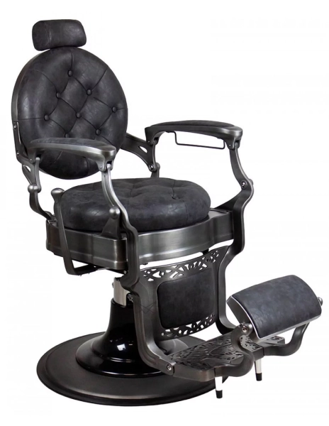 Retro barber chair MONET - suede black
