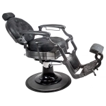 Retro barber chair MONET - suede black