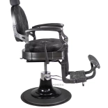 Retro barber chair MONET - suede black