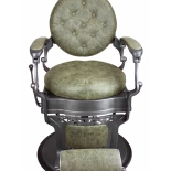 Retro barber chair MONET - suede green