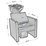 Shampoo chair LORA - white basin, matt black