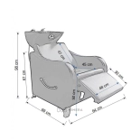 Shampoo chair GLAMI - white basin, matt black