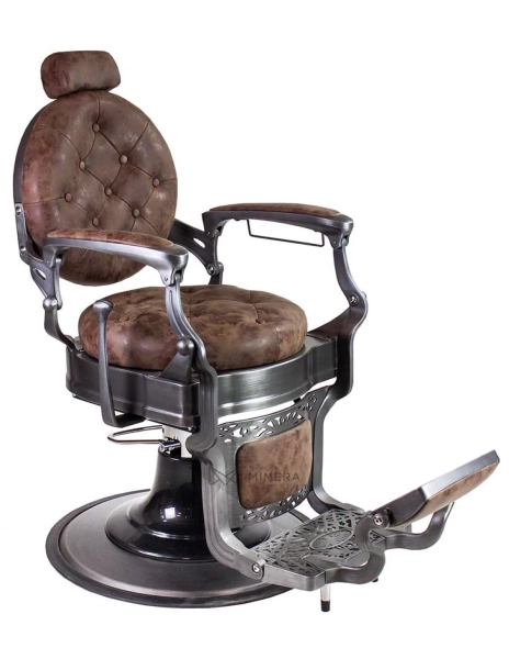 Retro barber kreslo MONET - semišovo hnedá